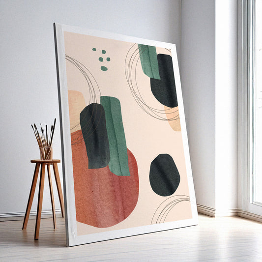 Abstract Geometric Art Print – Modern Wall Decor, High-Resolution Canvas or Framed Print, Minimalist Home Decor, 3 Size Options, Model - PGSW10000153