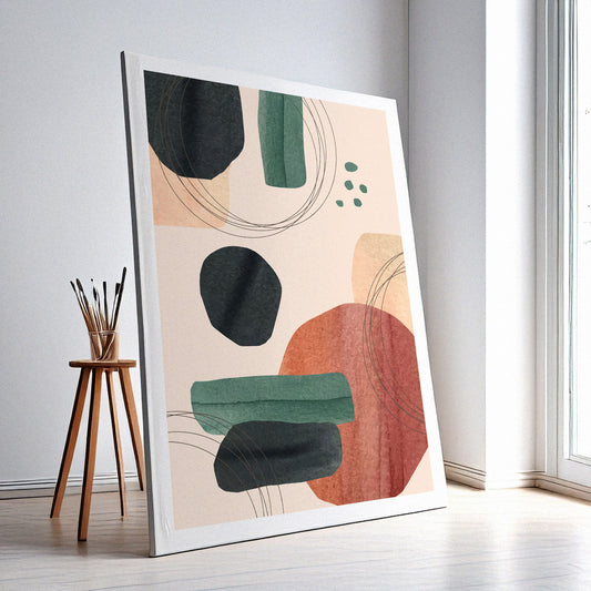 Abstract Geometric Art Print – Modern Wall Decor, High-Resolution Canvas or Framed Print, Minimalist Home Decor, 3 Size Options, Model - PGSW10000154