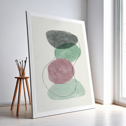 Abstract Geometric Art Print – Modern Wall Decor, High-Resolution Canvas or Framed Print, Minimalist Home Decor, 3 Size Options, Model - PGSW10000164