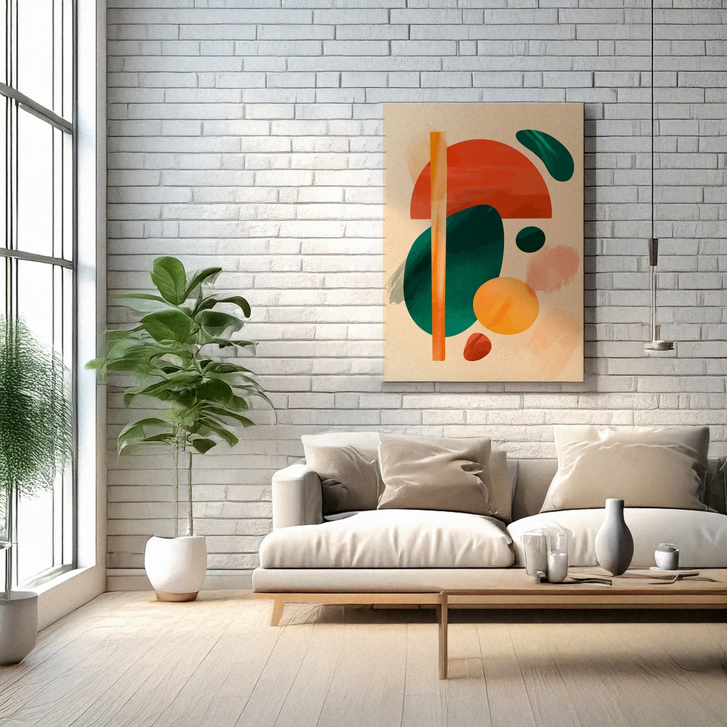 Abstract Geometric Art Print – Modern Wall Decor, High-Resolution Canvas or Framed Print, Minimalist Home Decor, 3 Size Options, Model PGSW10000209