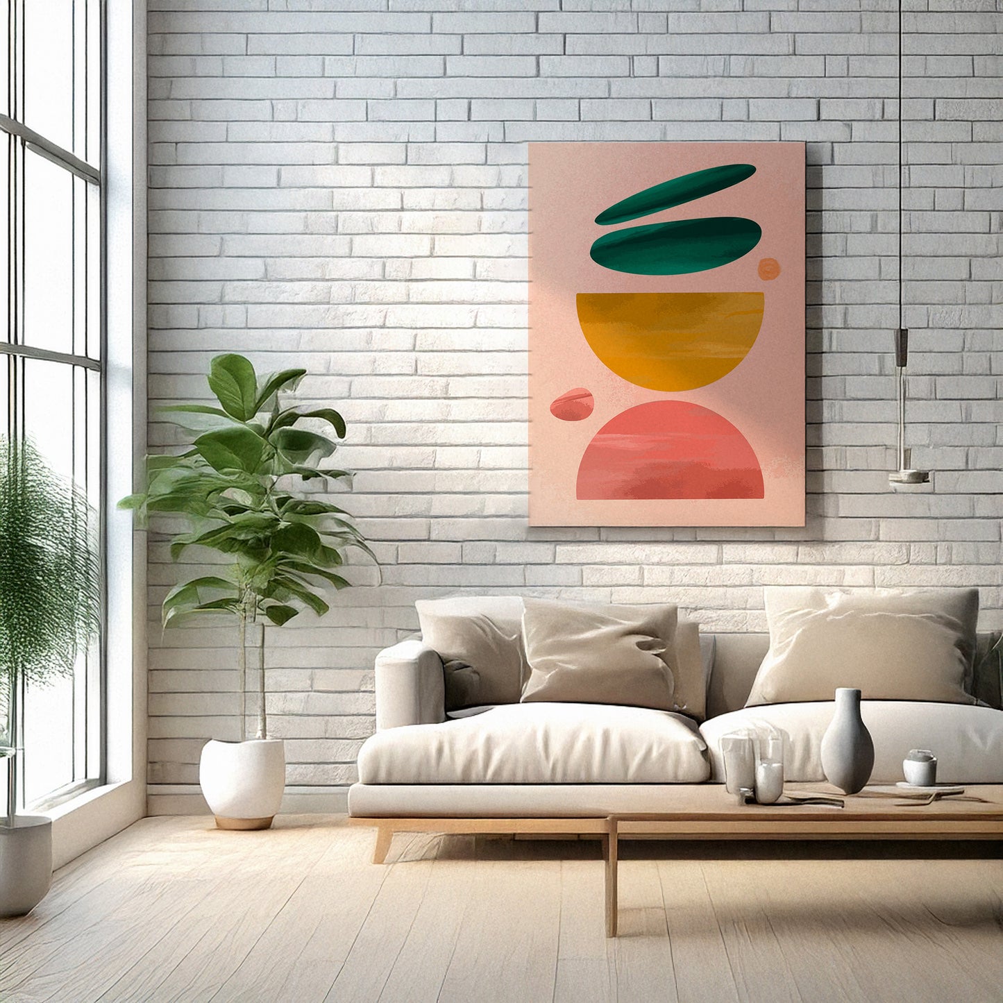 Abstract Geometric Art Print – Modern Wall Decor, High-Resolution Canvas or Framed Print, Minimalist Home Decor, 3 Size Options, Model PGSW10000212