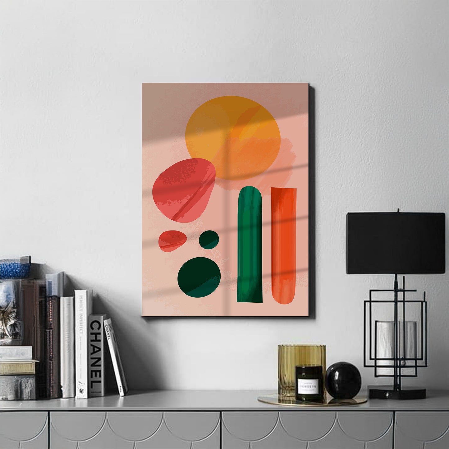 Abstract Geometric Art Print – Modern Wall Decor, High-Resolution Canvas or Framed Print, Minimalist Home Decor, 3 Size Options, Model PGSW10000213