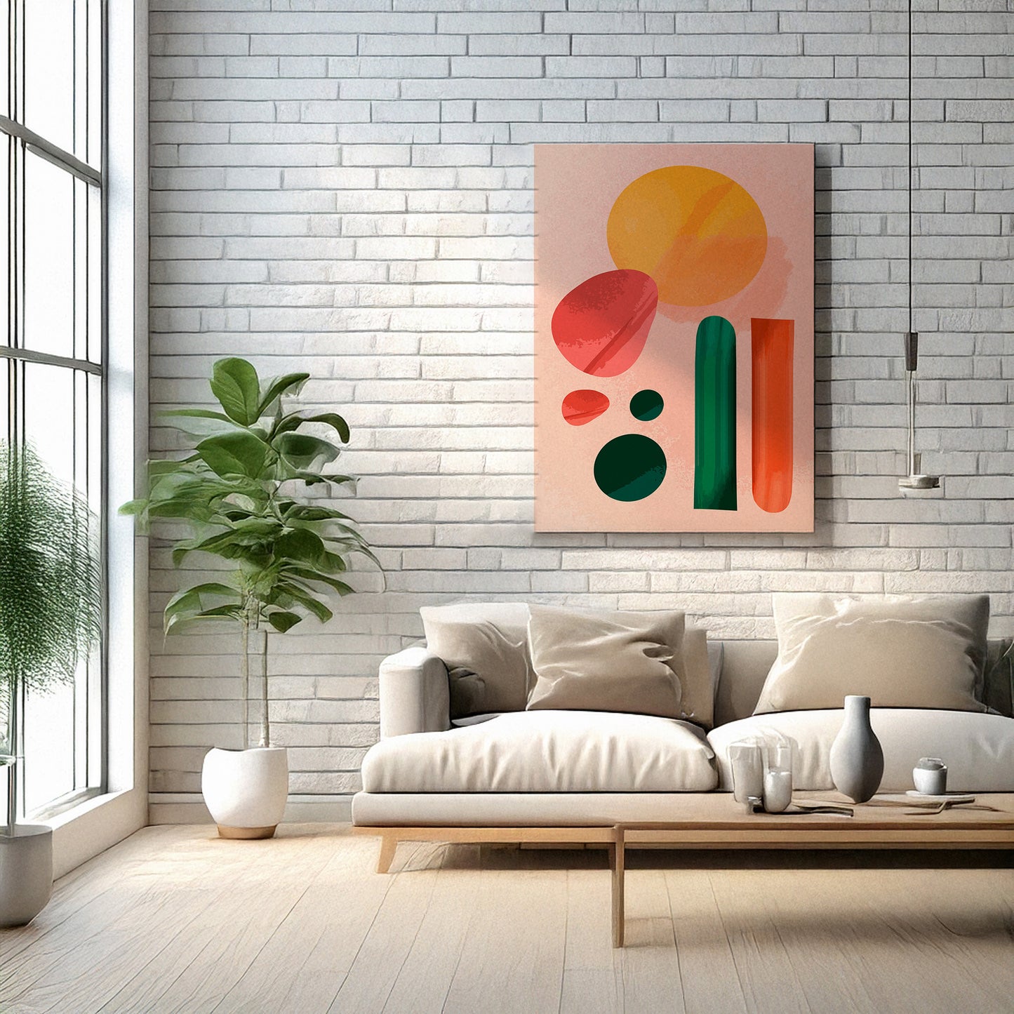 Abstract Geometric Art Print – Modern Wall Decor, High-Resolution Canvas or Framed Print, Minimalist Home Decor, 3 Size Options, Model PGSW10000213