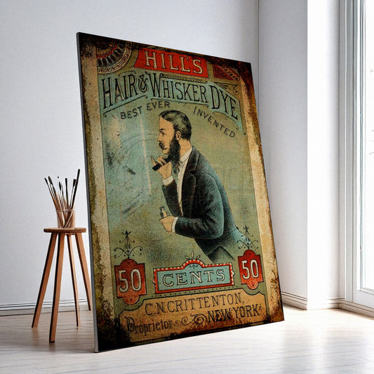 Barber Shop Wall Art – Retro Skull Design, High-Resolution Canvas or Framed Print, Modern Business Decor, Gift for Barbers, 3 Sizes, Model PGSW10003383