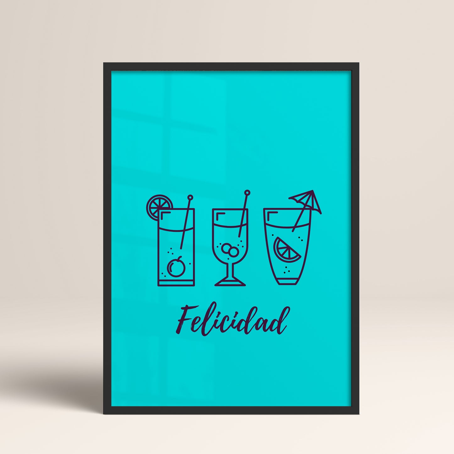 Drinks Wall Art Print – Modern Bar Decor, High-Resolution Canvas or Framed Print, Minimalist Beverage Art, 3 Size Options, Model PGSW10005510