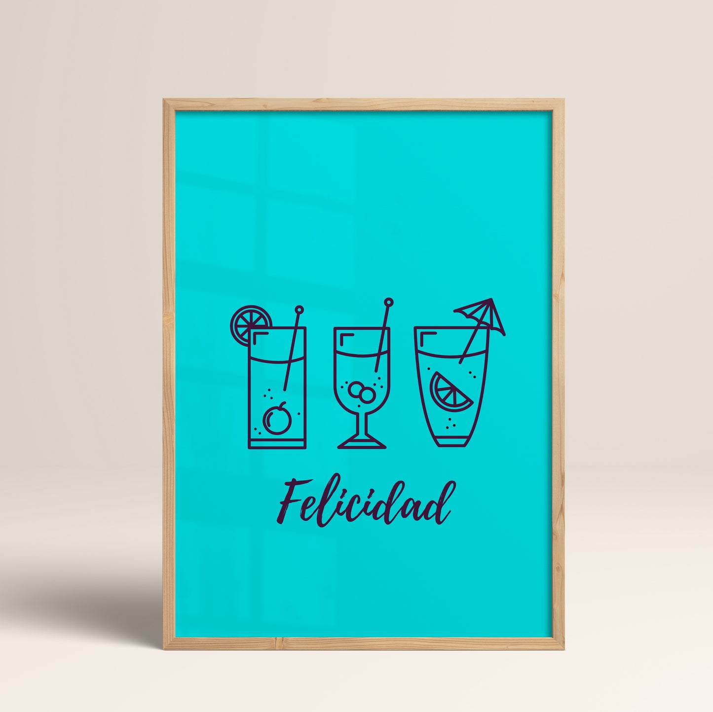 Drinks Wall Art Print – Modern Bar Decor, High-Resolution Canvas or Framed Print, Minimalist Beverage Art, 3 Size Options, Model PGSW10005510