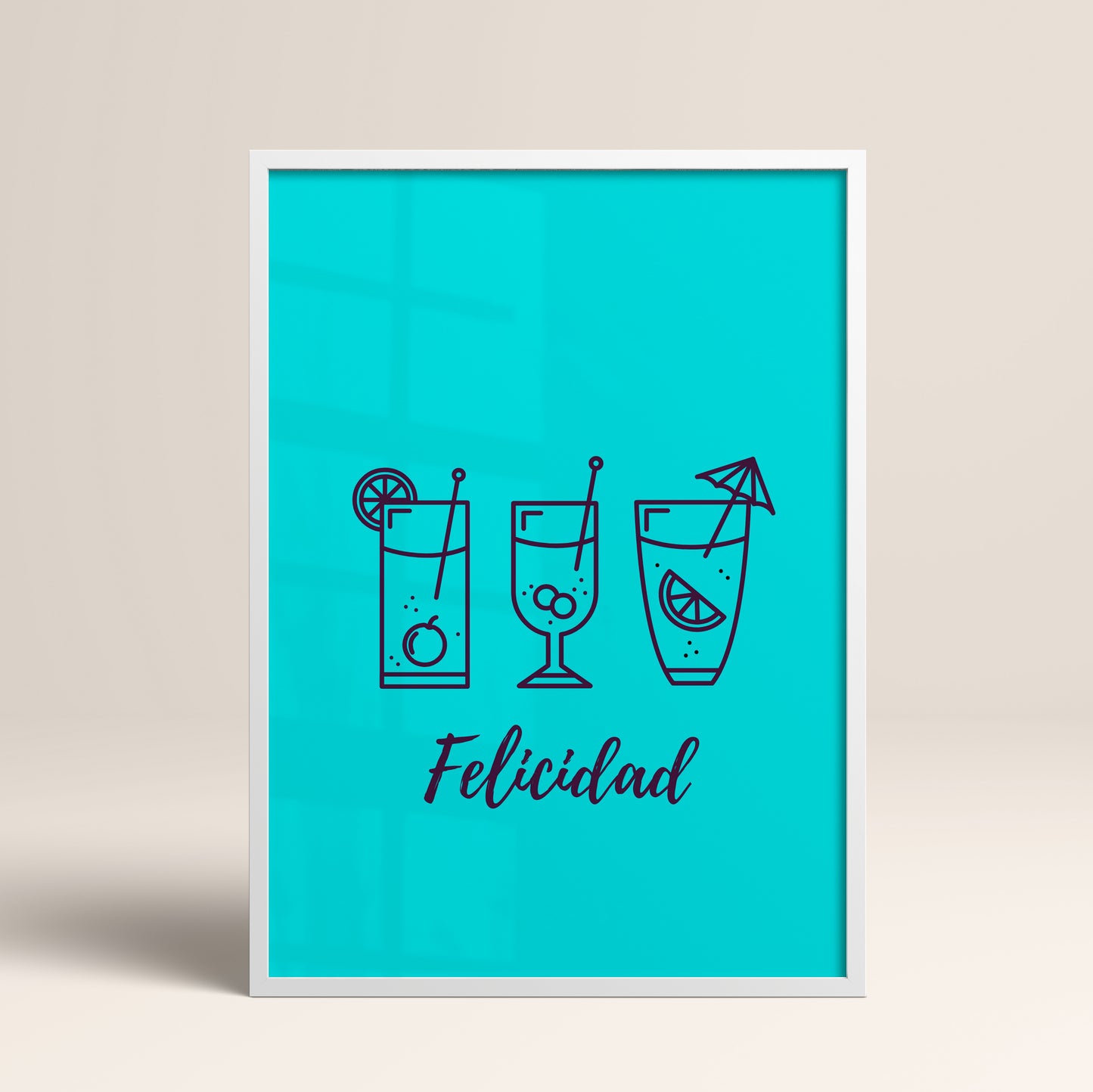 Drinks Wall Art Print – Modern Bar Decor, High-Resolution Canvas or Framed Print, Minimalist Beverage Art, 3 Size Options, Model PGSW10005510