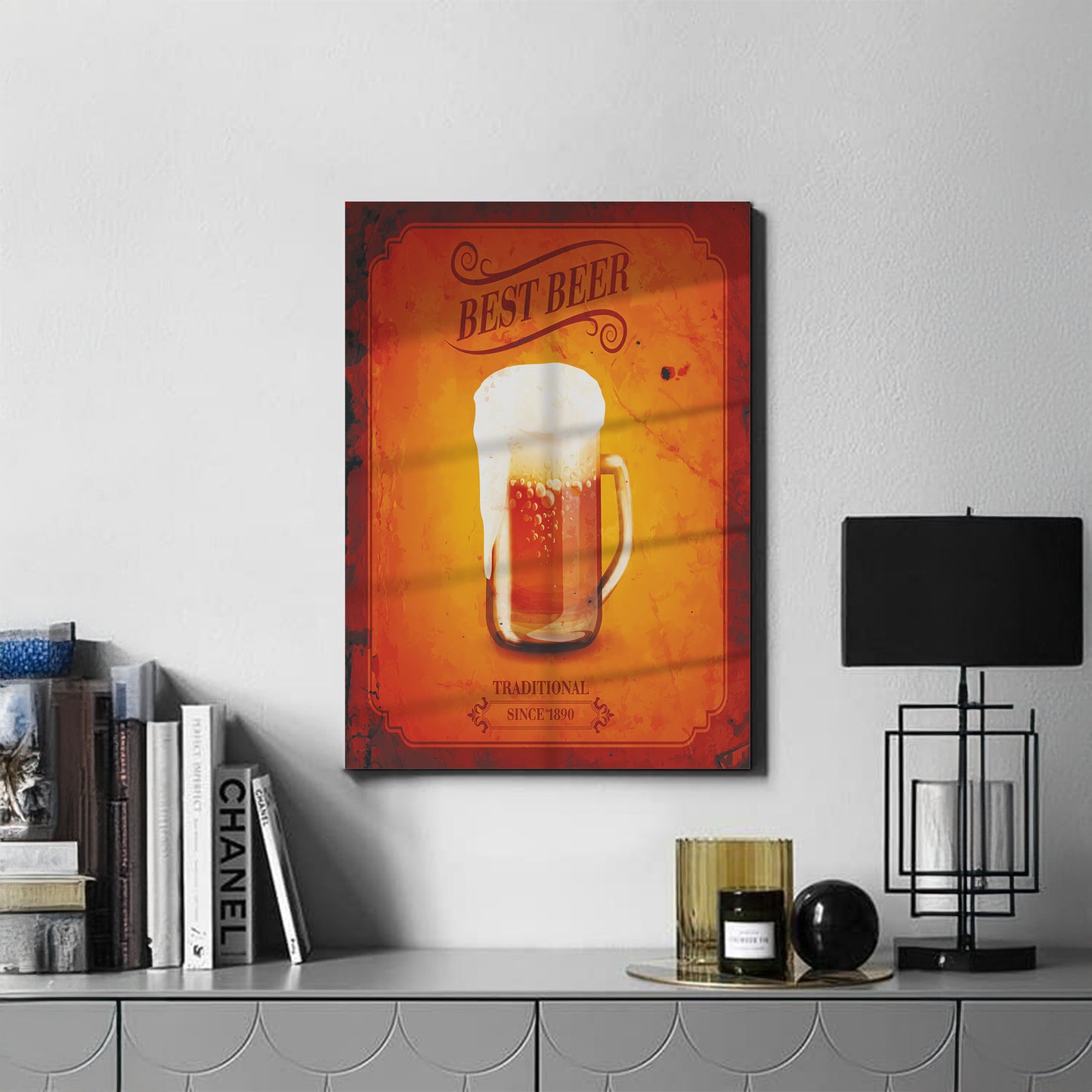 Drinks Wall Art Print – Modern Bar Decor, High-Resolution Canvas or Framed Print, Minimalist Beverage Art, 3 Size Options, Model PGSW10005513