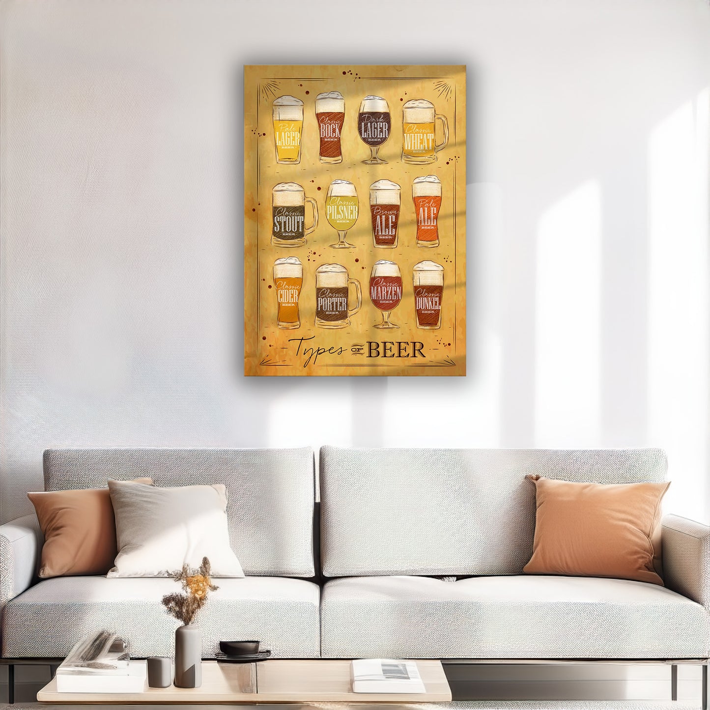 Drinks Wall Art Print – Modern Bar Decor, High-Resolution Canvas or Framed Print, Minimalist Beverage Art, 3 Size Options, Model PGSW10005523