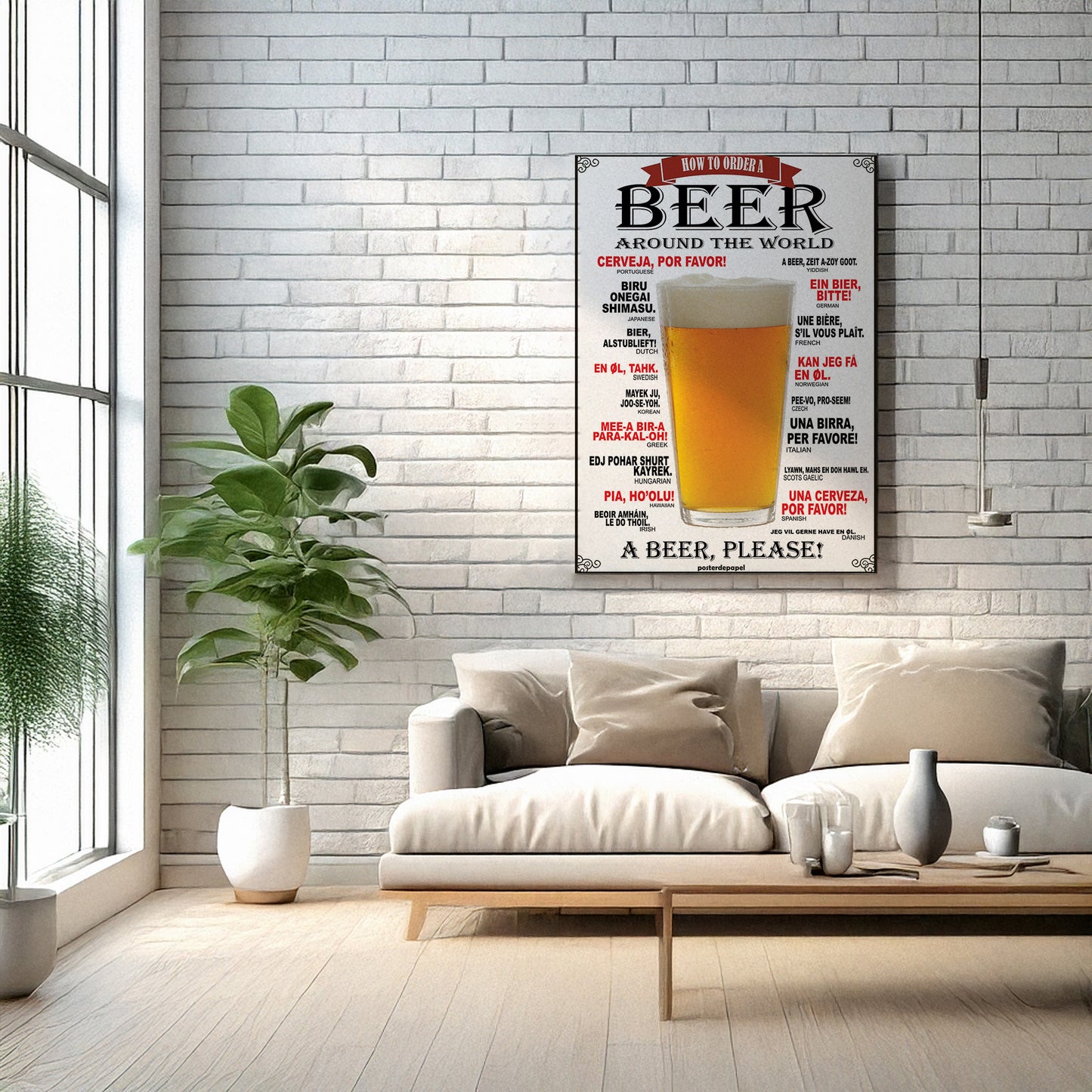 Drinks Wall Art Print – Modern Bar Decor, High-Resolution Canvas or Framed Print, Minimalist Beverage Art, 3 Size Options, Model PGSW10005547