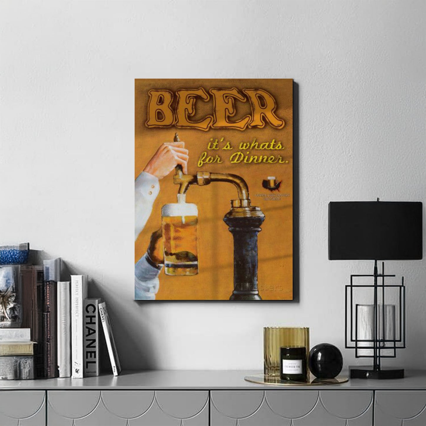 Drinks Wall Art Print – Modern Bar Decor, High-Resolution Canvas or Framed Print, Minimalist Beverage Art, 3 Size Options, Model PGSW10005634