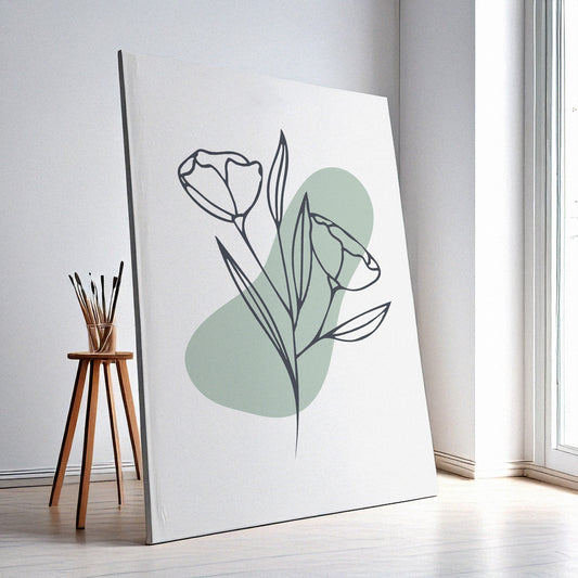 Flower Wall Art Print – Elegant Floral Decor, High-Resolution Canvas or Framed Print, Minimalist Modern Wall Art, 3 Size Options, Model PGSW10005916