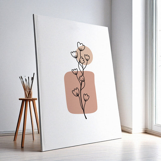 Flower Wall Art Print – Elegant Floral Decor, High-Resolution Canvas or Framed Print, Minimalist Modern Wall Art, 3 Size Options, Model PGSW10005932