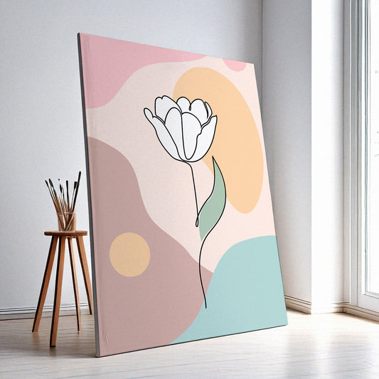 Flower Wall Art Print – Elegant Floral Decor, High-Resolution Canvas or Framed Print, Minimalist Modern Wall Art, 3 Size Options, Model PGSW10005939