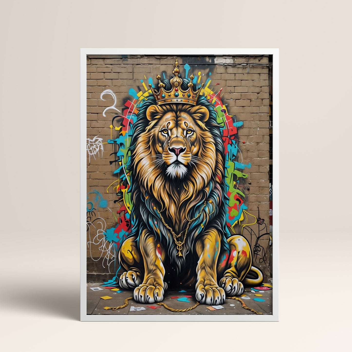 Street Art Wall Art Print – Bold Urban Decor, High-Resolution Canvas or Framed Print, Modern Minimalist Home Art, 3 Sizes, Model PGSW10008882