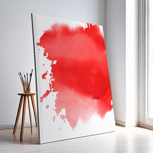 White and Red Wall Art Print – Bold Modern Decor, High-Resolution Canvas or Framed Print, Minimalist Home or Office Art, 3 Sizes, Model PGSW10009681