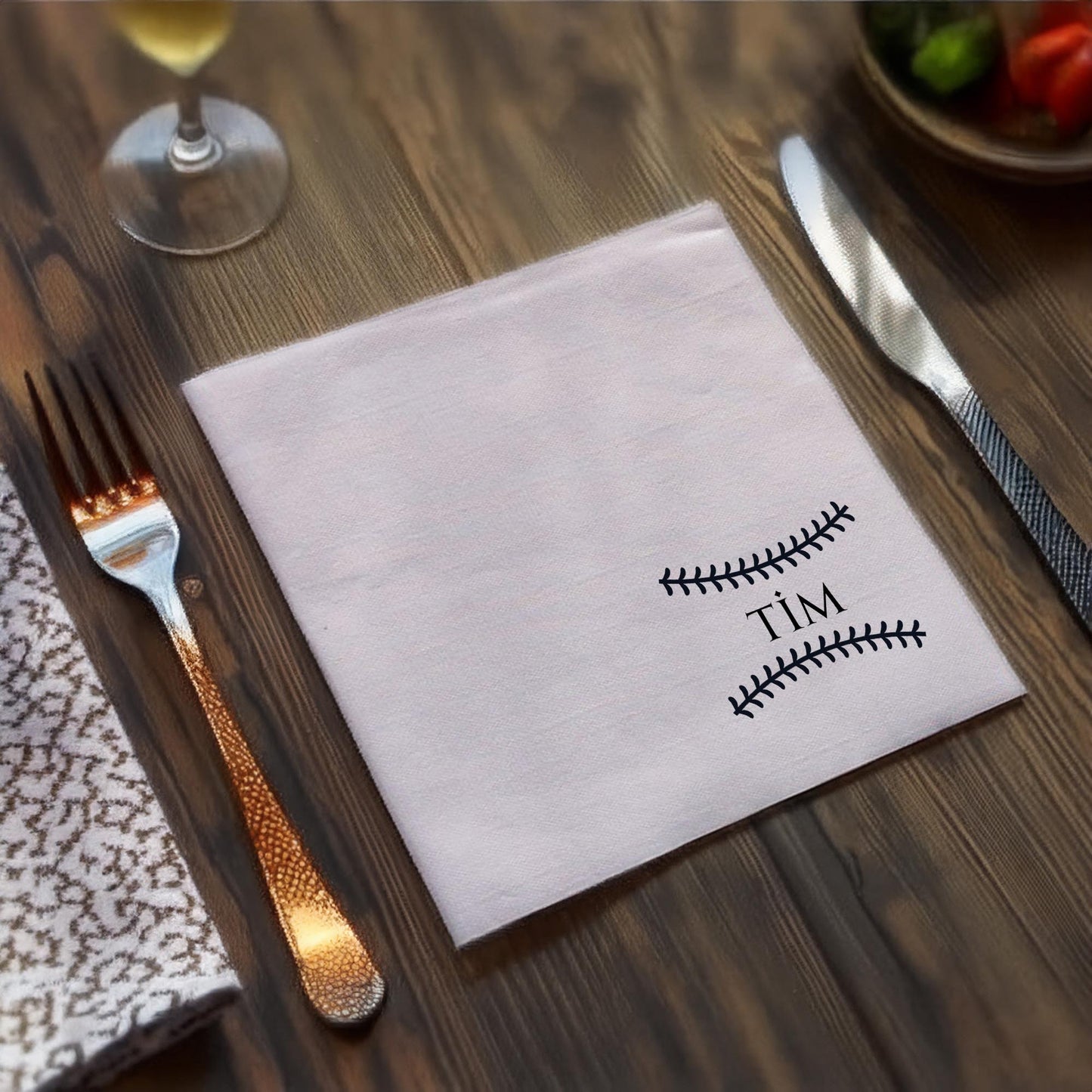 Personalized Baseball Printed Paper Napkins 15x15 Inch | Custom Sports Party Napkins | 30 Baseball Designs | Event and Party Decor