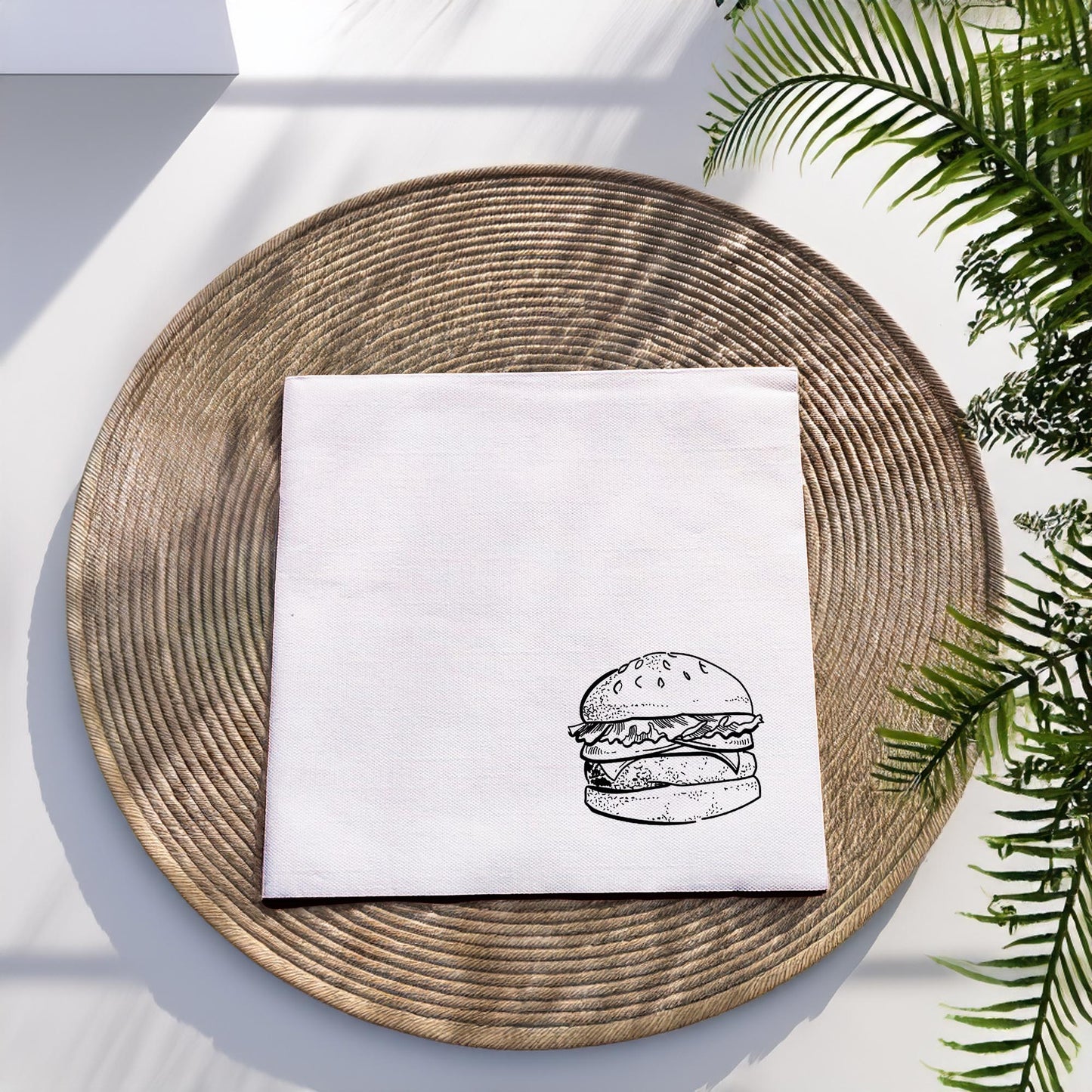 Personalized Fast Food Design Paper Napkins 15x15 Inch | Custom Burger Party Decor | 30 Fun & Unique Designs