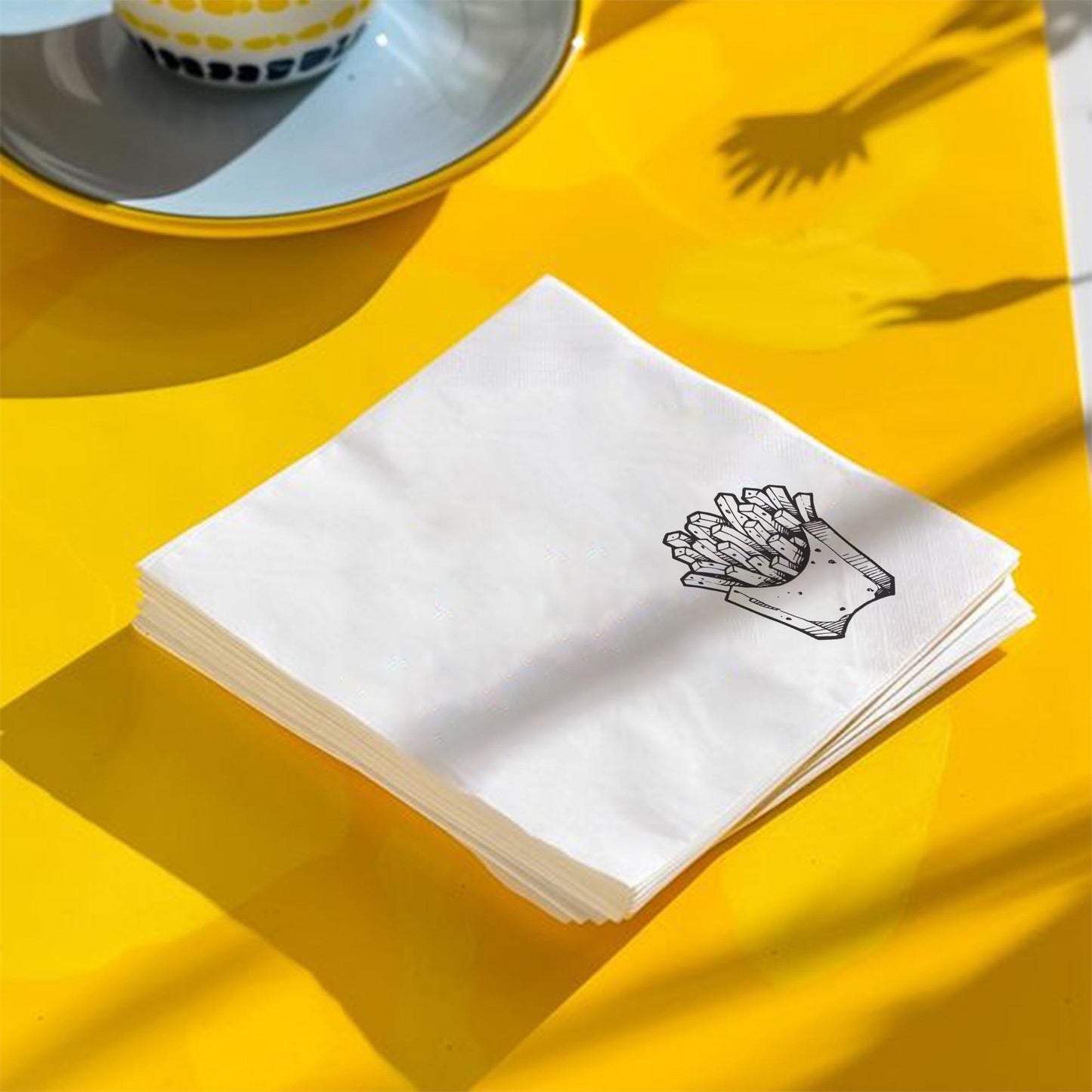 Personalized Fast Food Design Paper Napkins 15x15 Inch | Custom Burger Party Decor | 30 Fun & Unique Designs