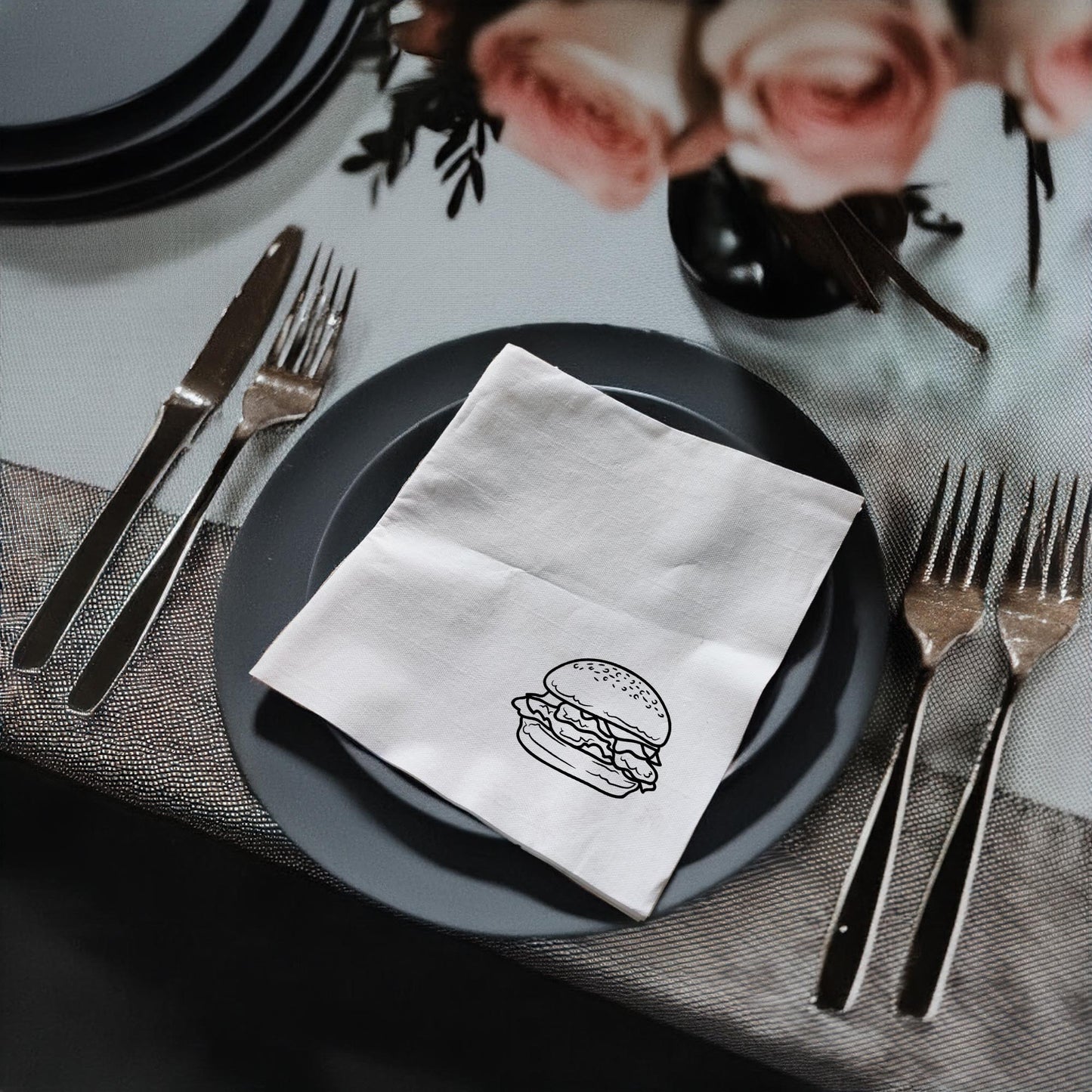 Personalized Fast Food Design Paper Napkins 15x15 Inch | Custom Burger Party Decor | 30 Fun & Unique Designs