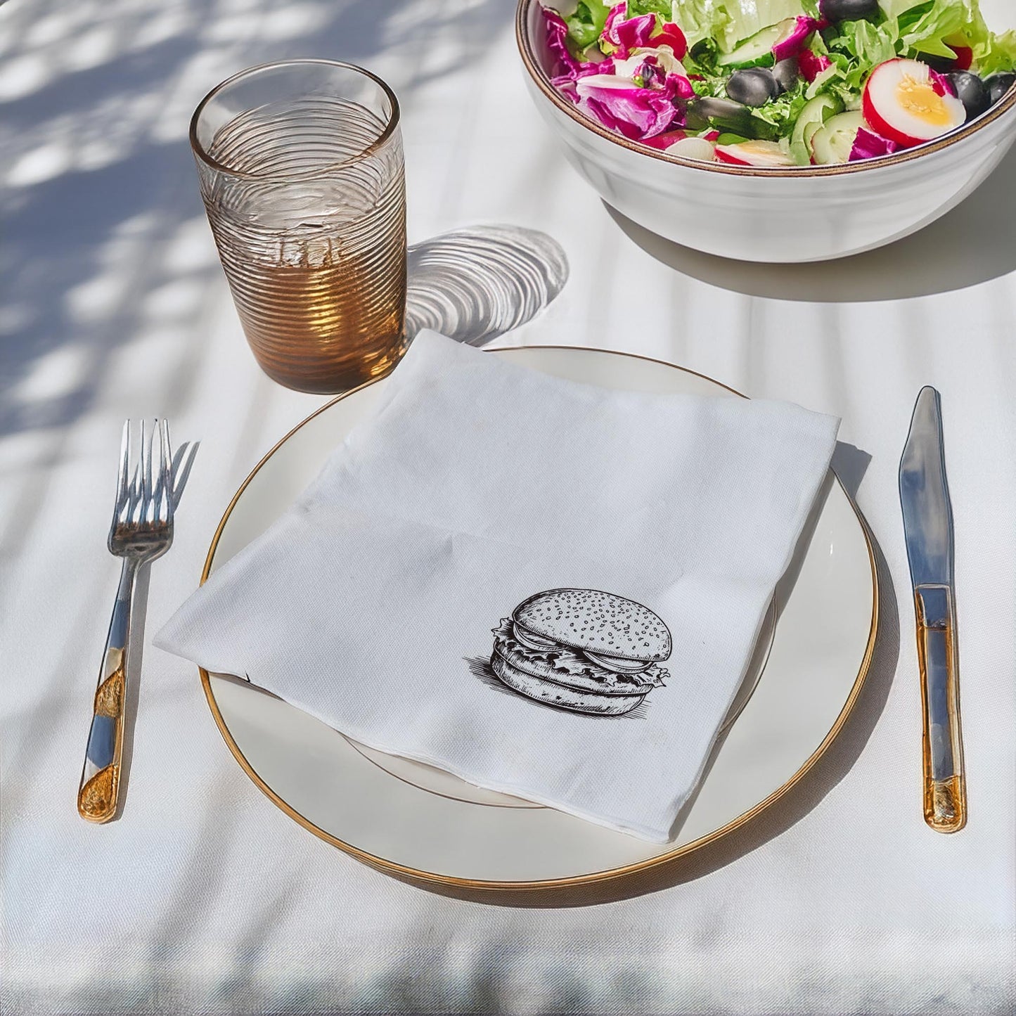 Personalized Fast Food Design Paper Napkins 15x15 Inch | Custom Burger Party Decor | 30 Fun & Unique Designs